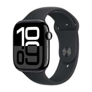 שעון חכם אפל ווטש Apple Watch 10 עם GPS + Cellular גוף אלומיניום 46mm בצבע Jet Black ורצועת ספורט M/L בגוון שחור